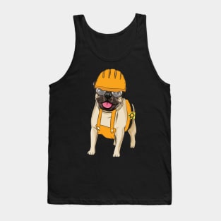 men construction worker architect dog Tshirt gift Tank Top